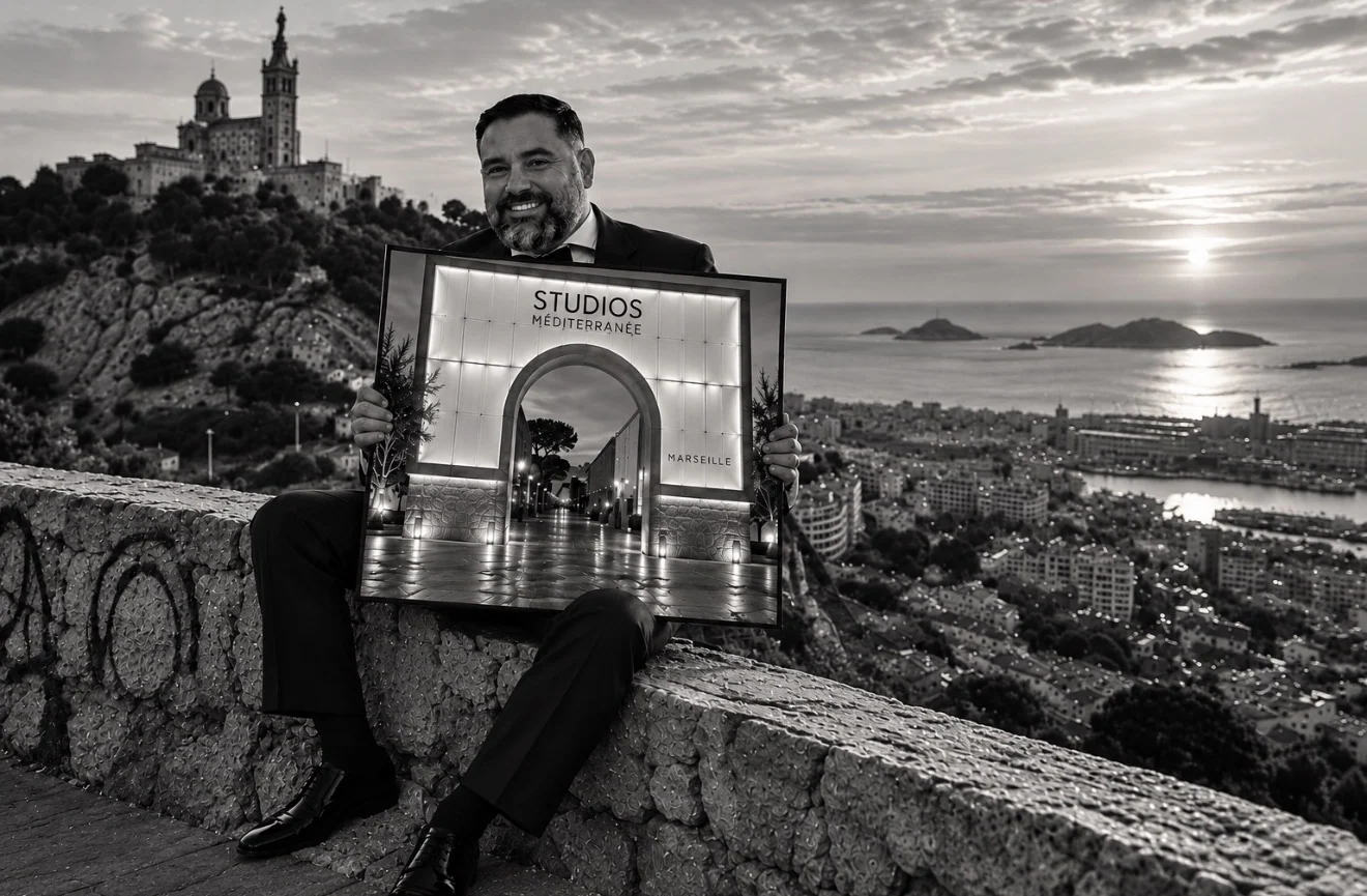 Micke Ristorcelli à Marseille, présentant le projet des Studios de la Méditerranée